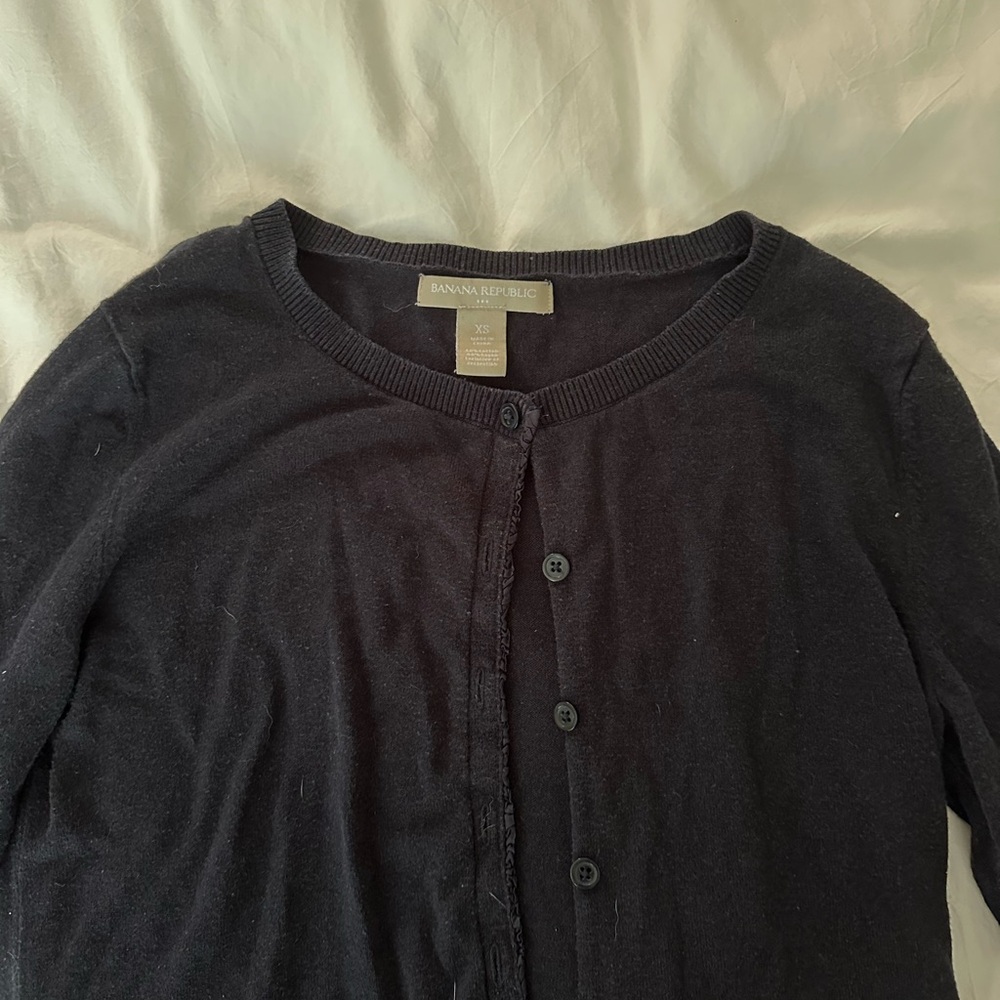 Banana Republic Navy Button Up Sweater